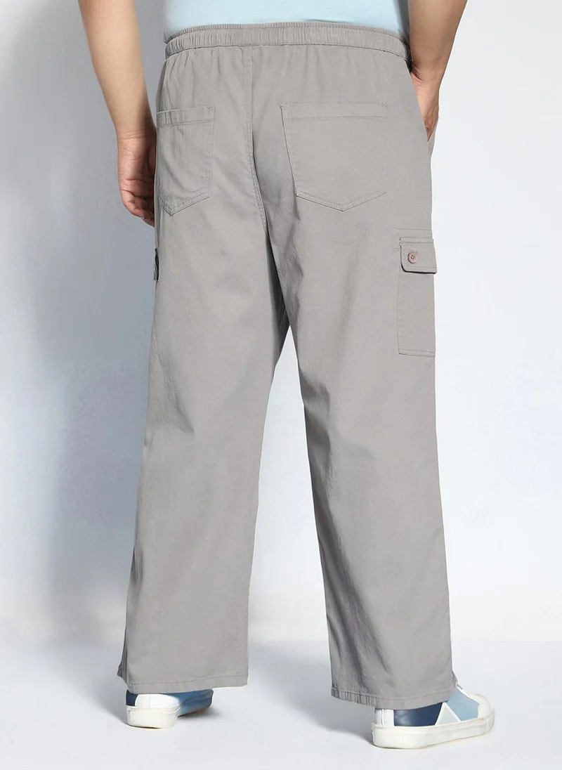 Urbano Fashion  Urbano Plus Men's Grey Loose Baggy Fit Cargo Jogger Chino Pant with 6 Pockets Stretchable for Men | Best Price UAE